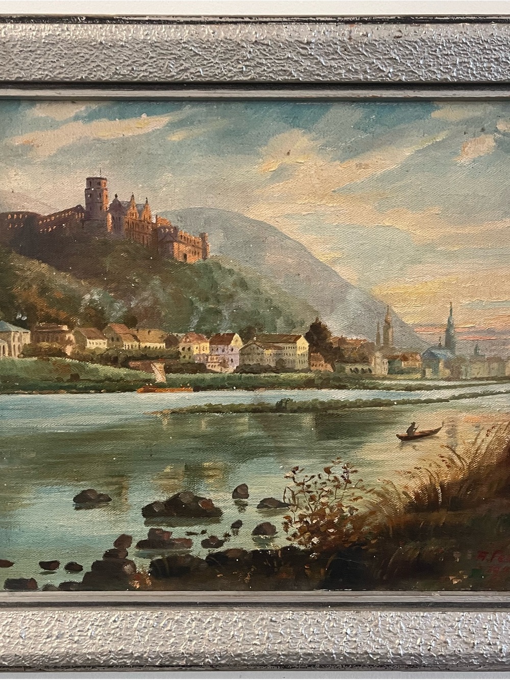 Original HANS FEURER (1924) landscape oil painting signed and dated 1947